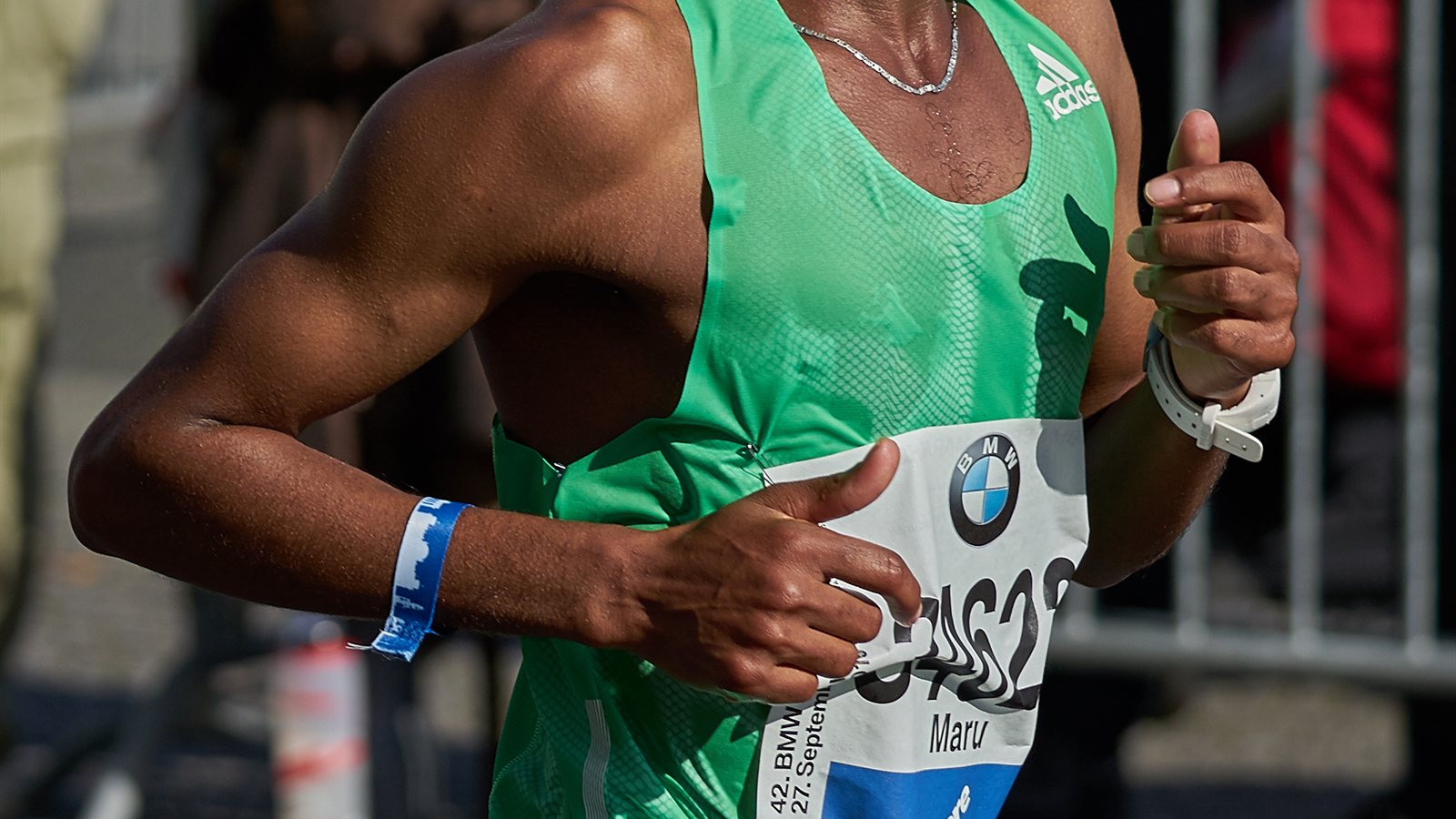 Field of runners during a city marathon